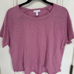 Beyond Yoga Pink Crop T-Shirt Relaxed Fit